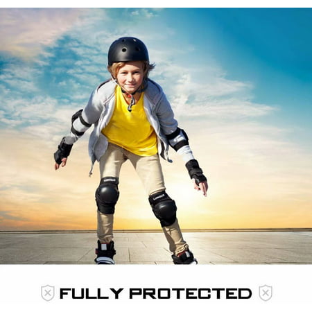 Amrta Sports Protective Gear Set for Kids Outdoor Sports for Cycling Roller Skating Skateboard Knee Pads Elbow Pads Wrist Guard 